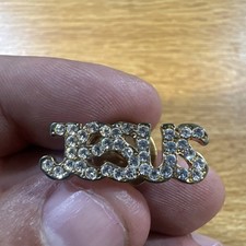 Vtg 1  Jesus Jeweled Lapel Pin