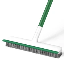 Floor Scrub Brush, 51" Long Handle Scrub Brushes for Cleaning 2 in 1 Heavy Du...