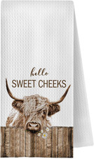 Highland Cow Bathroom Kitchen Towels - Hello Sweet Cheeks Western Bathroom Kitch