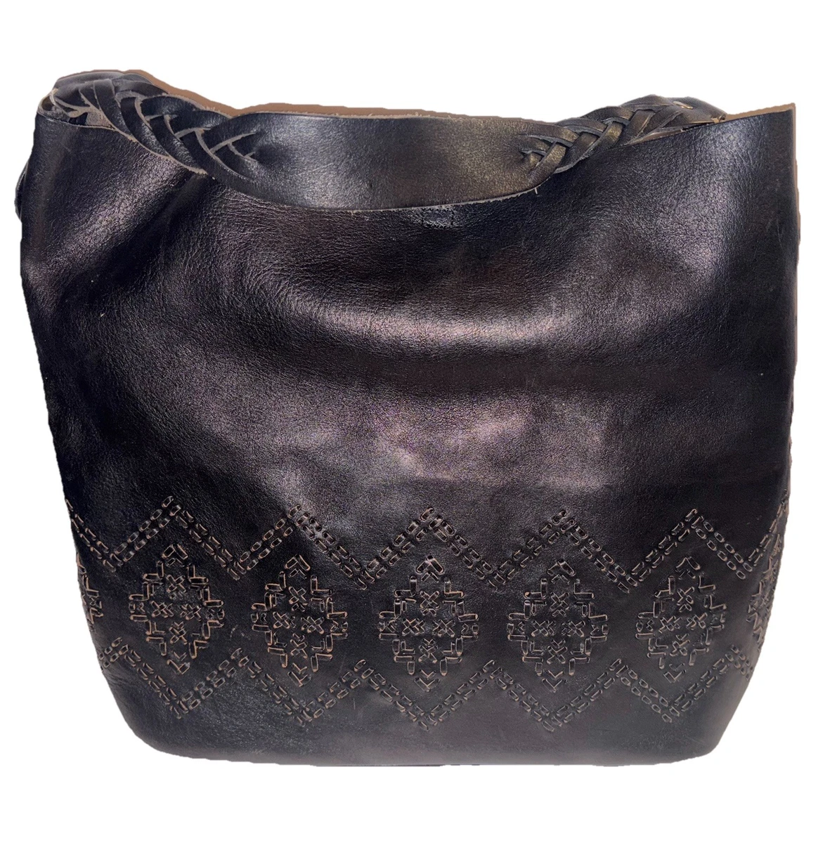 Sac à Main Isabella Fiore En Cuir Noir - Occasion - Format Sacoche Moyen - Fermeture Aimant