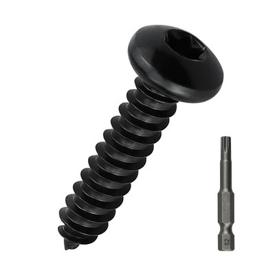 #10 X 3/4'' Black Torx Pan Head Sheet Metal Screws 100 Pack, 304 Stainless Steel