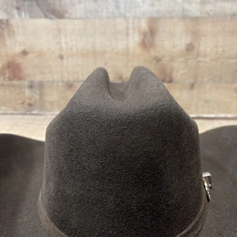 Men's 100X Western Cowboy Felt Hat Tejana Genuine Wool Vaquera Estilo Taco Brown - Image 3 of 4