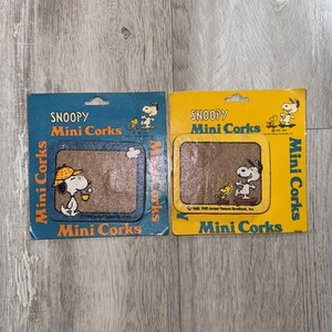 Vintage 1968 Peanuts Snoopy Corks Corkboard Lot Of 2