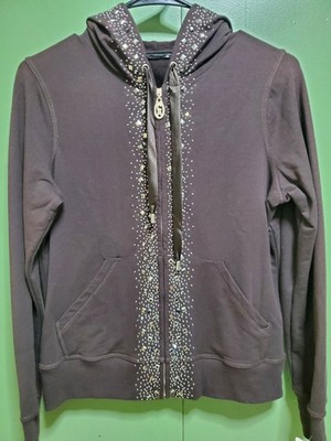 Women's Chocolate Brown Christine Alexander Swarovski Crystals Size M