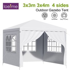 LOEFME 3x3M 3x4M Gazebo Marquee Canopy Waterproof Garden Patio Beach Party Tent