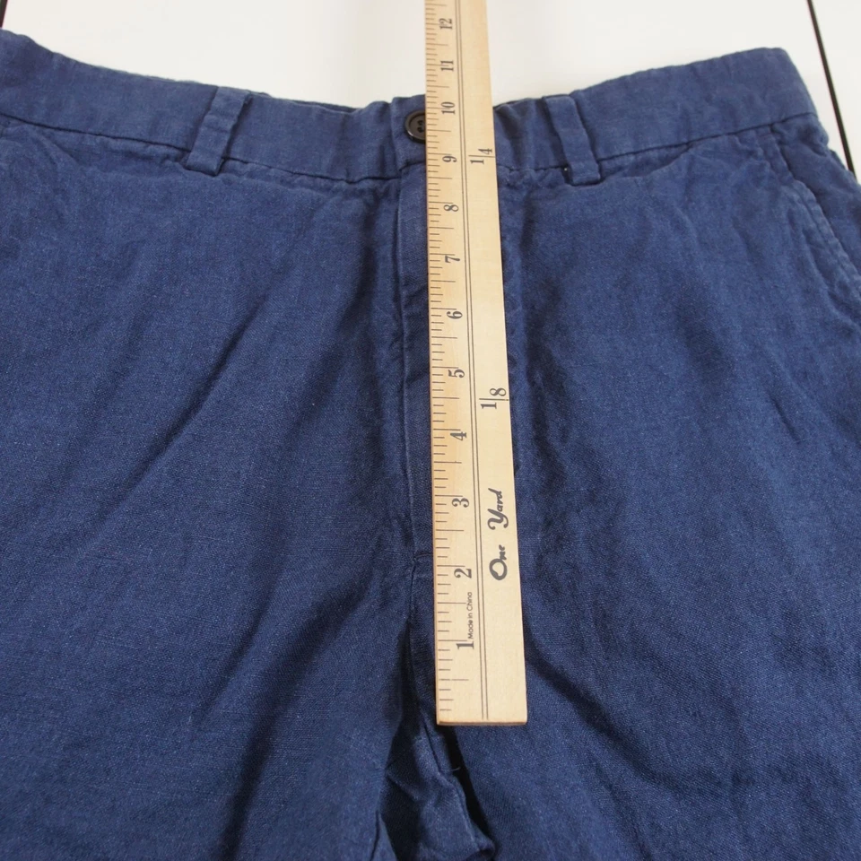 Pantalones Cortos Banana Republic 100% Lino Azul 7" Para Hombre Talla 30 Foto 4 de 4