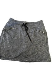 Tangerine Womens Gray Athletic Skort Zip Pockets Drawstring Stretch Small