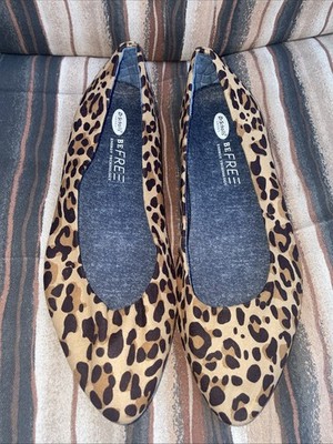 Dr. Scholls Aston leopard print pointed toe ballet flats size 8 Wide