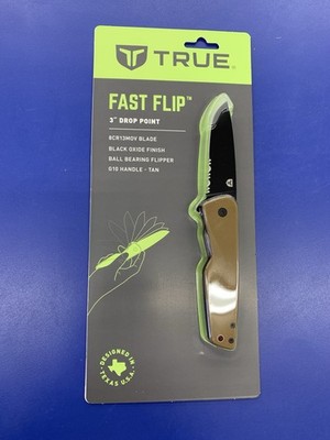 TRUE 3in Drop Point w/Serrated Blade Ball Bearing Flipper Knife