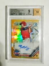 Matt Vierling BGS 9/10 2019 1st Bowman Chrome AUTO GOLD REFRACTOR /50 RC z2
