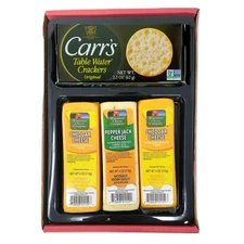 100% Wisconsin Cheddar & Pepper Jack Cheese and Cracker Gift Basket. Large