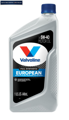Valvoline European Vehicle Full Synthetic SAE 5W-40 Motor Oil 1 QT 1 QT, Gold 