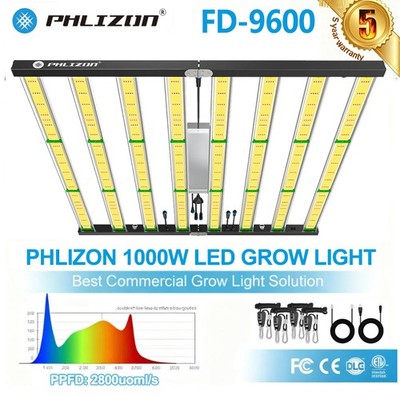 PHLIZON 1000w FD9600 LED Grow Light w/Samsung561C Full Spectrum Indoor Grow Lamp