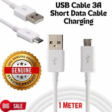 0.5m 50cm FLAT USB A To MICRO B TYPE 24AWG FAST CHARGE Cable Lead BLACK LOT