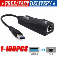 USB 3.0 Gigabit Ethernet LAN RJ45 1000Mbps Network Adapter For Windows PCMac LOT