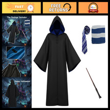 Wizard Costume Cloak for Adults  Teens, Magic Robe with Hood - 4 Styles