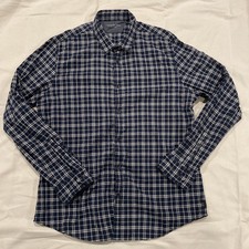 Calvin Klein Button Down Casual Dress Shirt Men's Large L Blue Plaid