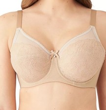 Wacoal SZ 36J 855186 Retro Chic Full Figure Underwire Bra Toast