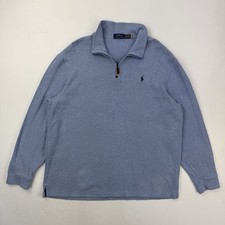 Polo Ralph Lauren Men  s 1/4 Zip Sweater Blue Size 2XL Pullover Mock Neck Pony