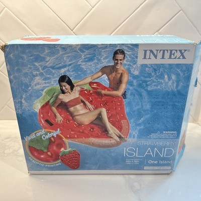 Intex Strawberry Inflatable Island Float 66'' x 56  New in Open Box 
