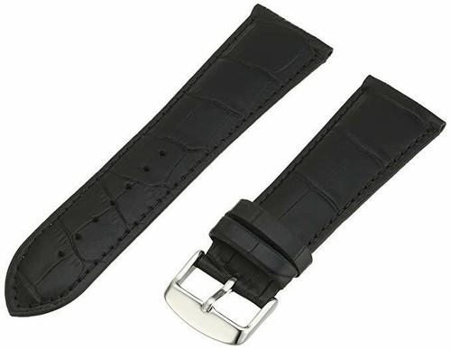NEW Hadley Roma MS898 Black Alligator Grain Genuine Leather Band