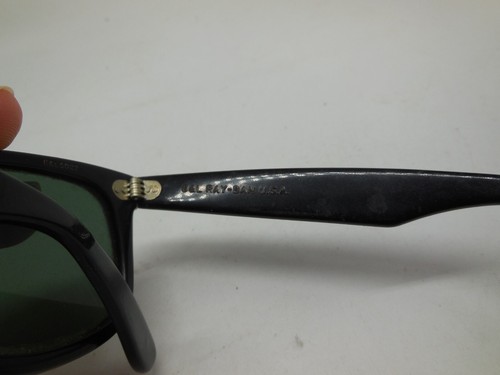 AS3 VINTAGE B&L RAY-BAN MADE IN USA BLACK WAYFARER 5022 SUNGLASSES - Picture 6 of 11