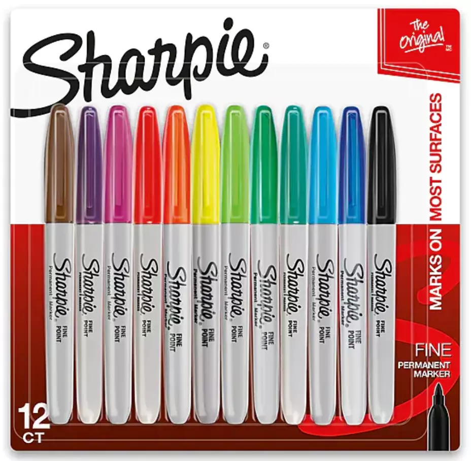 NEW 12 Sharpie Color Permanent Markers Fine Point 12 Assorted