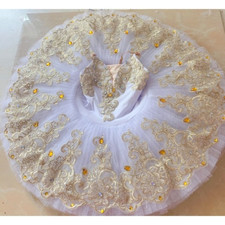 Professional Ballerina Ballet Tutu Adults Gold Lace Ballet Costumes Party Dress