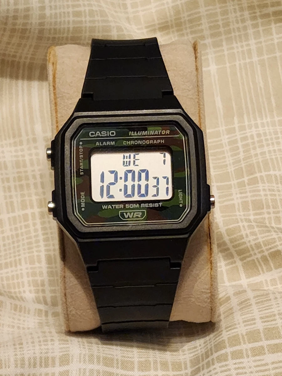 etiket salat Boost Casio W217H-3BV, Chronograph Watch, Black Band, Alarm, Illuminator | eBay