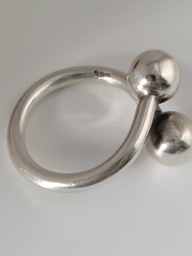 Sterlingsilber 925 Kussball Ring Größe 7,5 W Geschenkbox 6,1 G - Bild 7 von 8