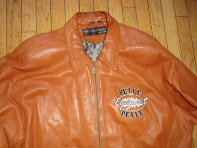 VINTAGE MARC BUCHANAN PELLE PELLE MEN'S ZIP UP LEATHER JACKET SIZE 48 GREAT!