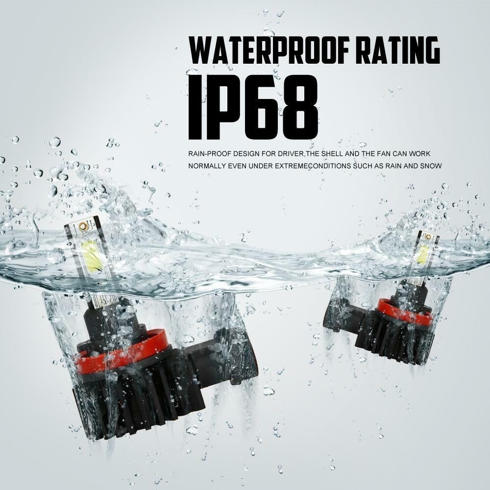 IRONWALLS 360&deg; 9005 HB3 LED Headlight Bulbs Kit 2500W 375000LM Hi/Lo Beam 6000K