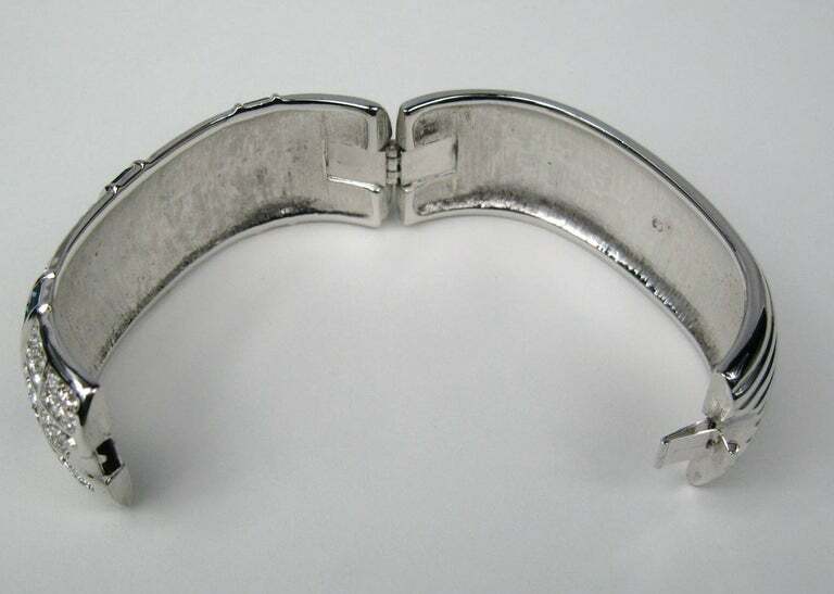 ブレスレット Cylinder Bangle #5930 Silver Glimmer Infused Hinged Bangle Bracelet QLF481 | eBay