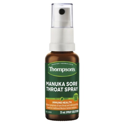 NEW Thompson's Manuka Sore Throat Spray 25ml Thompsons Immunity Support