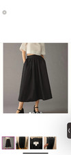 ANTHROPOLOGIE: Mare Mare X A- line pocketed black skirt size M