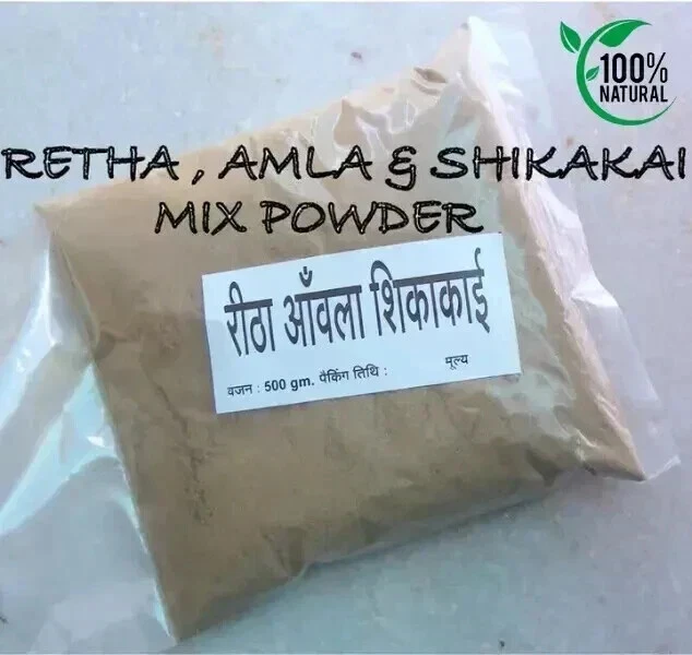 Pure Organic Indian Amla Reetha Shikakai Powder-Natural Hair Care Solution - image 2 of 3