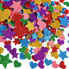 350 Pcs Foam Heart Stickers Valentine'S Day Star Glitter Self Adhesive Sticker H