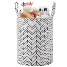  Large Storage Basket for Girls and Boys, Collapsible 1 Pack Black Geometry