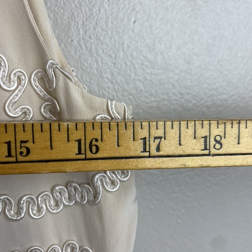 BCBG Maxazria Runway Women's XS Silk Vanilla Sleeveless Drop Waist Pockets - Picture 8 of 17