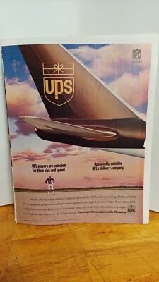 UPS SHIPPING  1991 NFL ADVERTISMENT   PRINT AD   11 X 8.5    B5