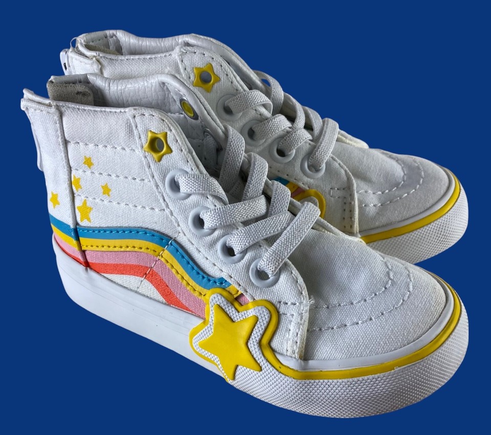 Vans Off the Wall Girls Toddler 7 / 7.5 Shoes Sneaker Rainbow Star Hi