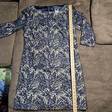 Tadashi Shoji Dress Coral Lace Nude Illusion Sz 14 Blue