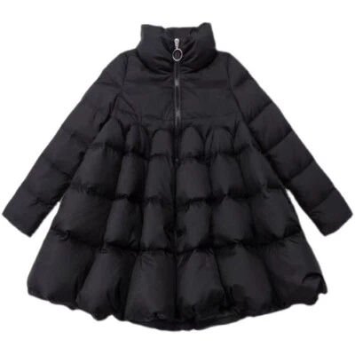 Manteau Puffer Ample Solide Femme Veste Plissée Extérieure Hiver Chaud - Photo 1/4