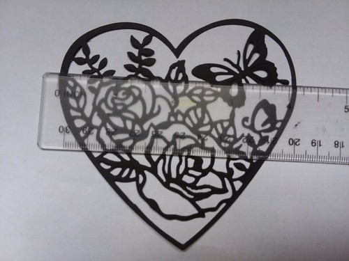 Butterfly Roses Heart Shape Scrapbooking Die Cut Shape Embellishment Party Card - Picture 5 of 7