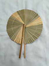 Pack of 3 Palm Leaf Hand Fan Natural Color Thai Handmade
