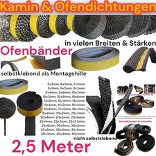 2,5m Dichtband Ofenschnur Flach 5-100mm Ofendichtung Kamindichtung Ofenband Band