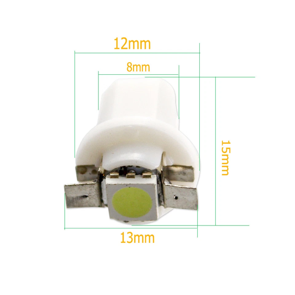 100Pcs B8.5 T5 Car Gauge 5050 1SMD LED Dashboard Instrument Panel Light Lamp 12V - Image 2 of 4