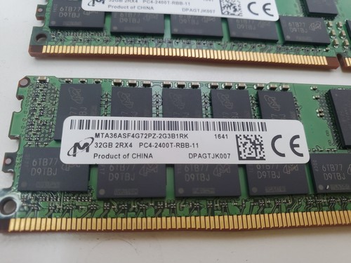 4x Micron 32GB 2Rx4 PC4-2400T-RB1-11 DDR4 Server Speicher RAM MTA36ASF4G72PZ-2G3B1 - Bild 3 von 4