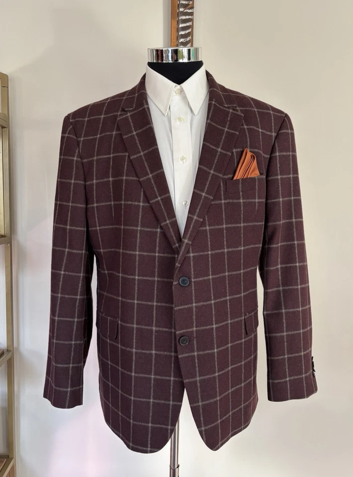 Tommy Hilfiger Hombres Dos Botones Blazer Tweed Cuadros Abrigo Deportivo Chaqueta Talla 48R Foto 2 de 4