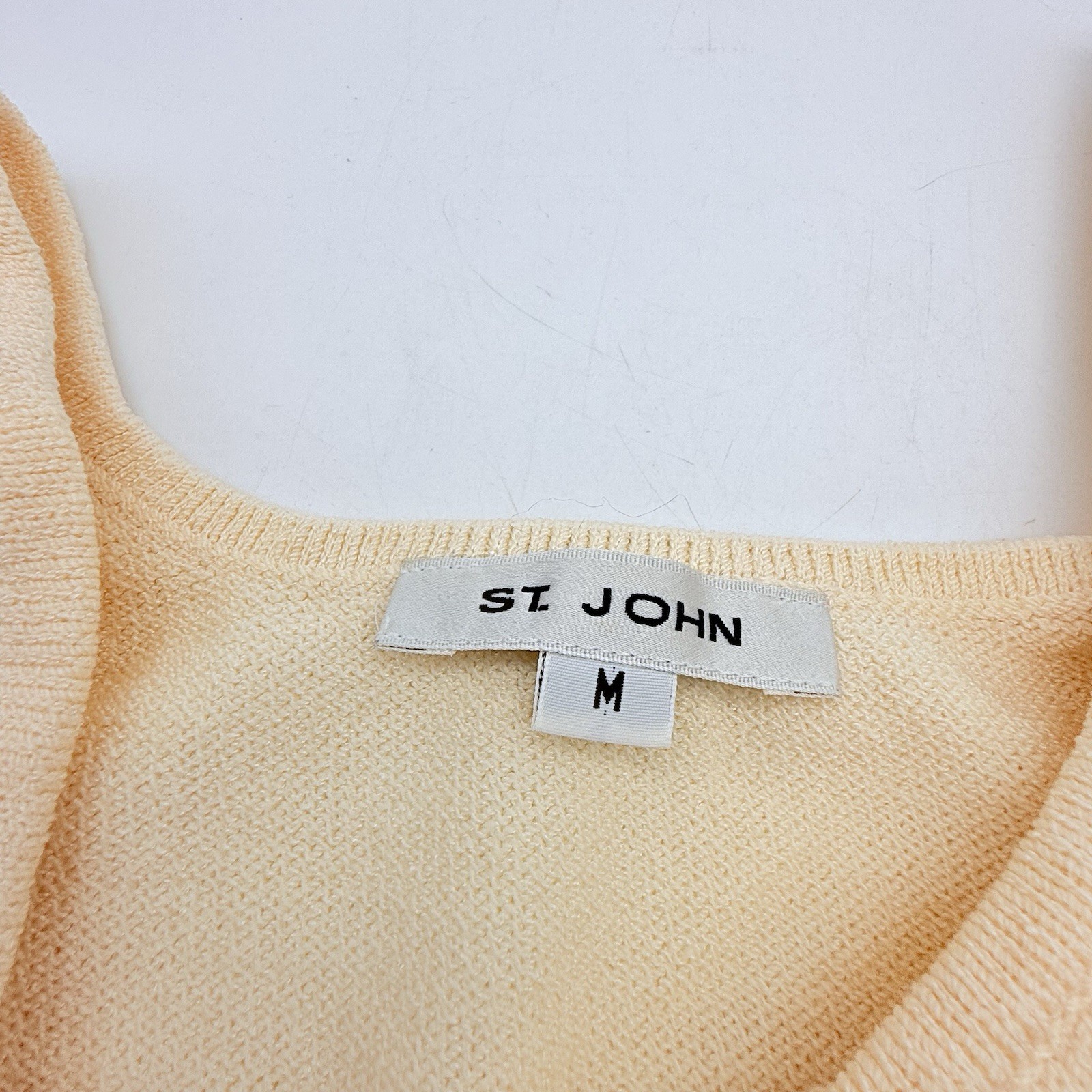St. John Basic Medium Ivory Knit Sweater vest Sle… - image 3